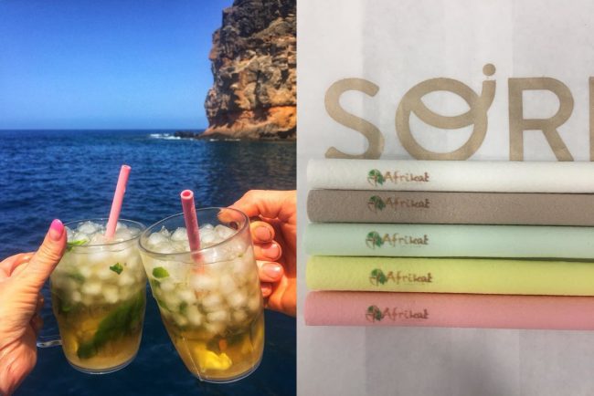 drinks with edible straws on Afrikat