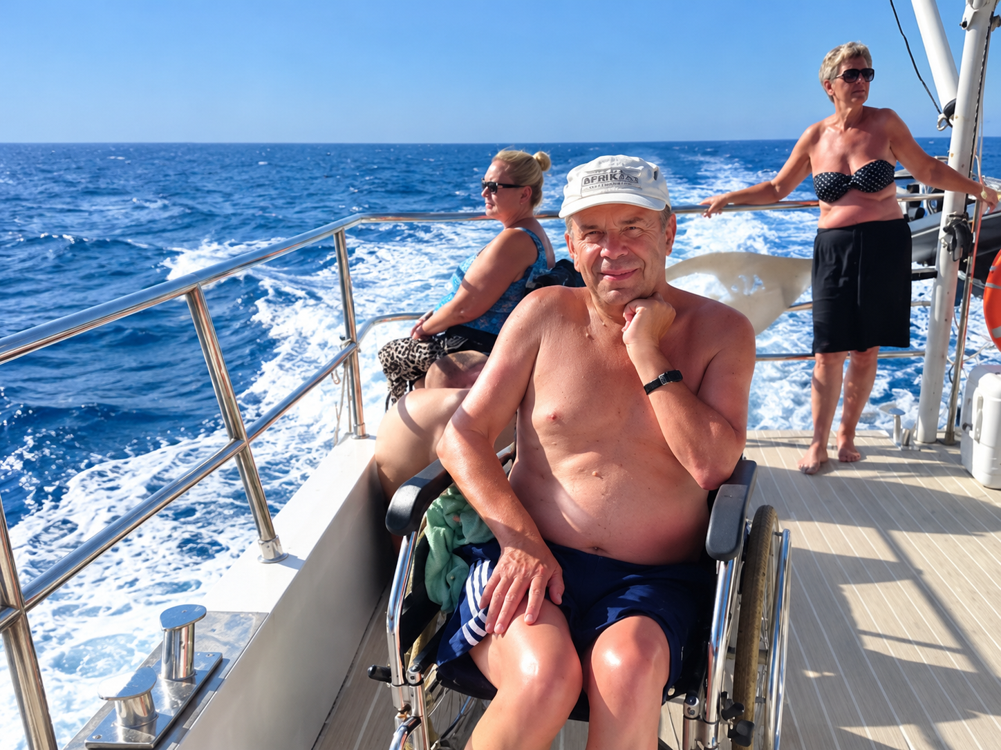 alt="wheelchair friendly Afrikat boat trip Gran Canaria"